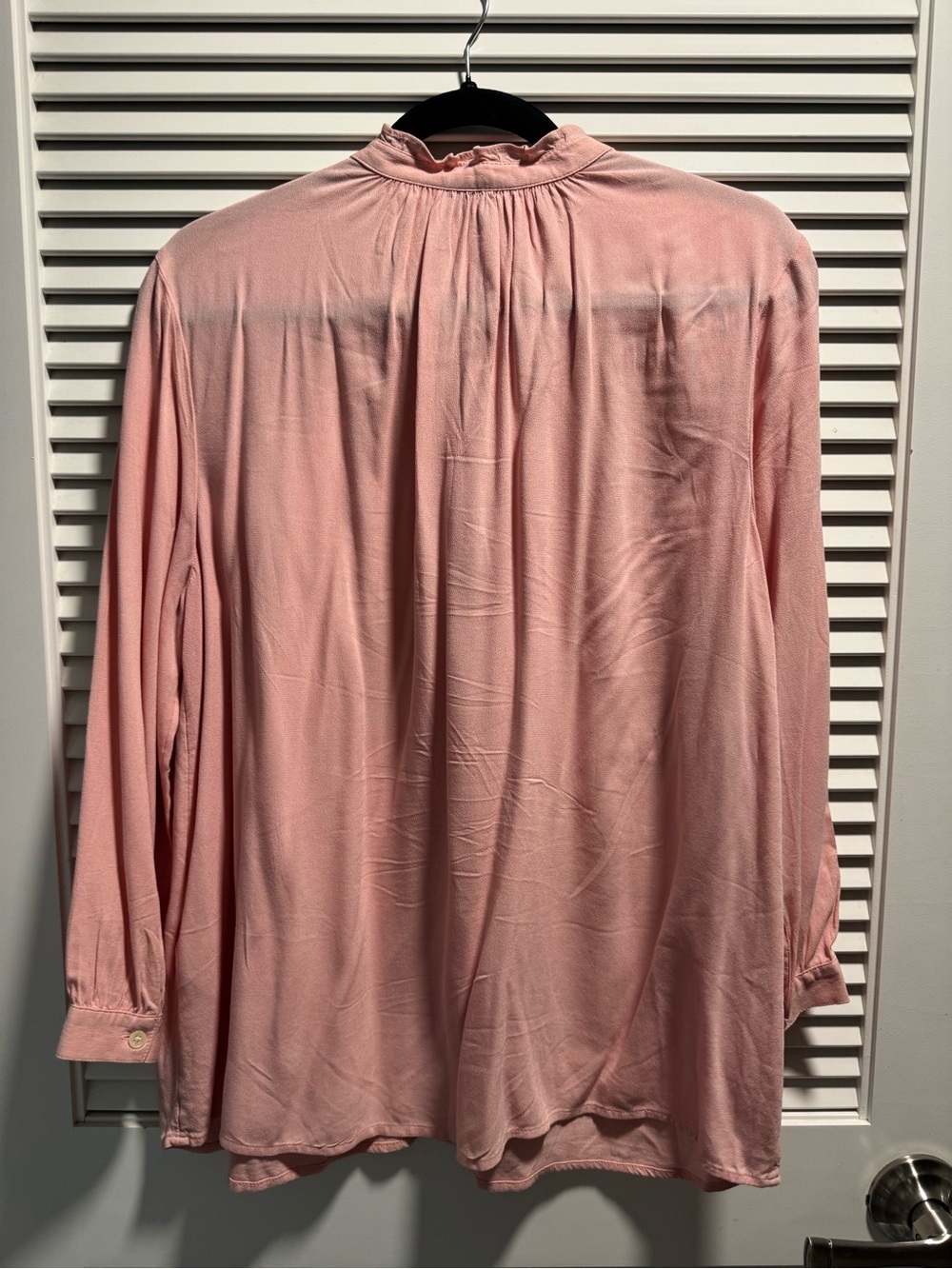 Style & Co. Soft Pink Ruffle-Neck Button Front Tunic - Picture 3 of 3